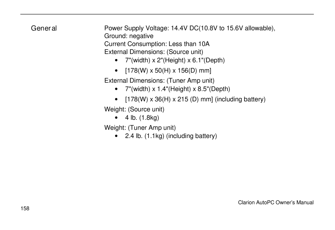 Clarion 310C owner manual General 