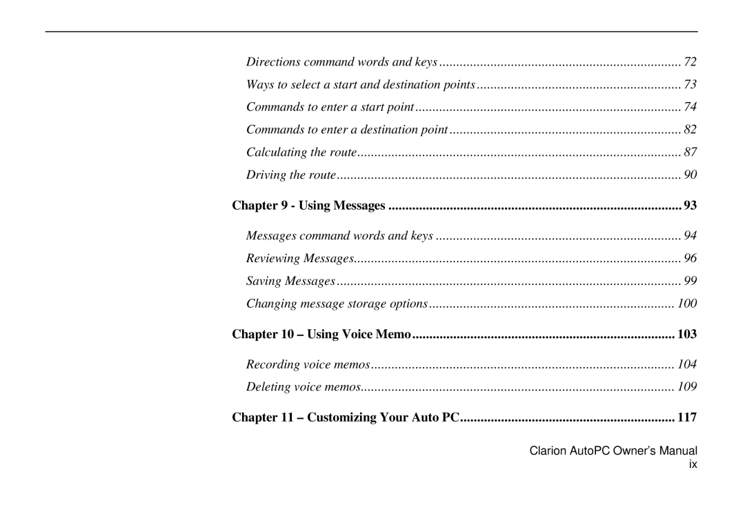 Clarion 310C owner manual Using Voice Memo 