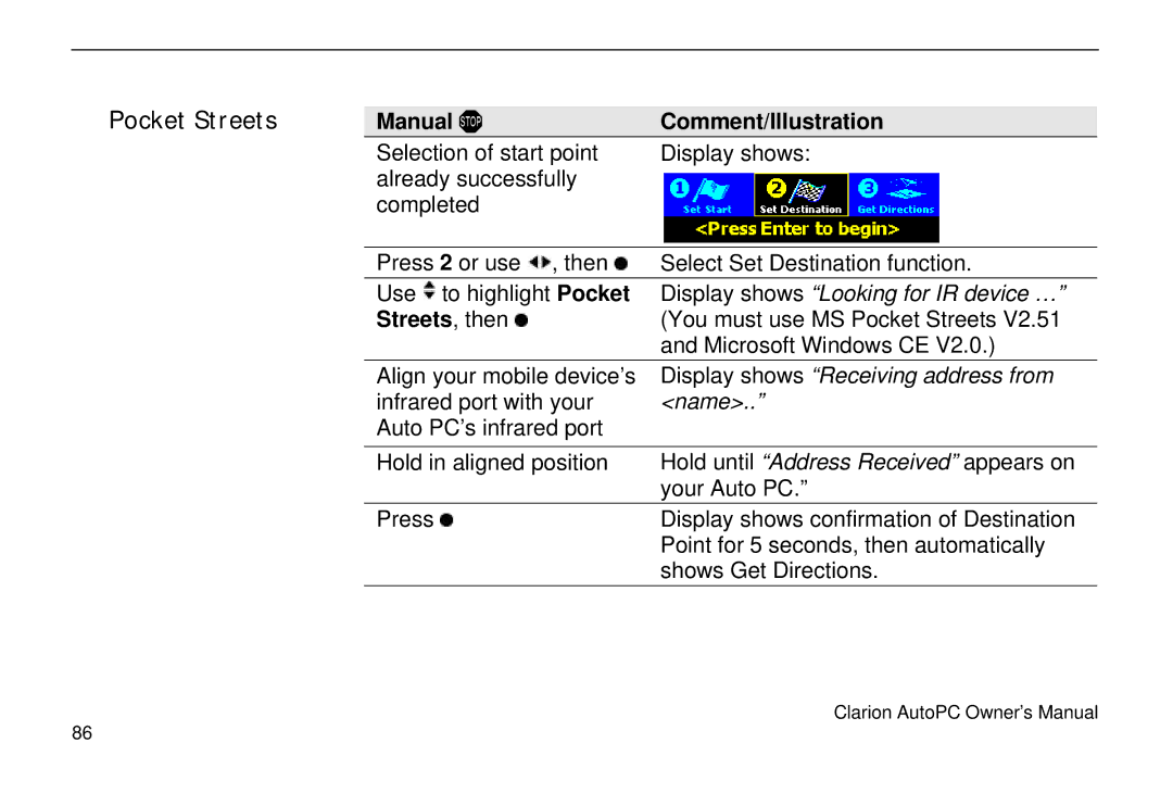 Clarion 310C owner manual Pocket Streets, Streets, then 