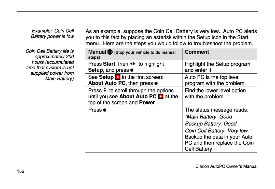 Clarion 310C owner manual About Auto PC, then press, Comment 