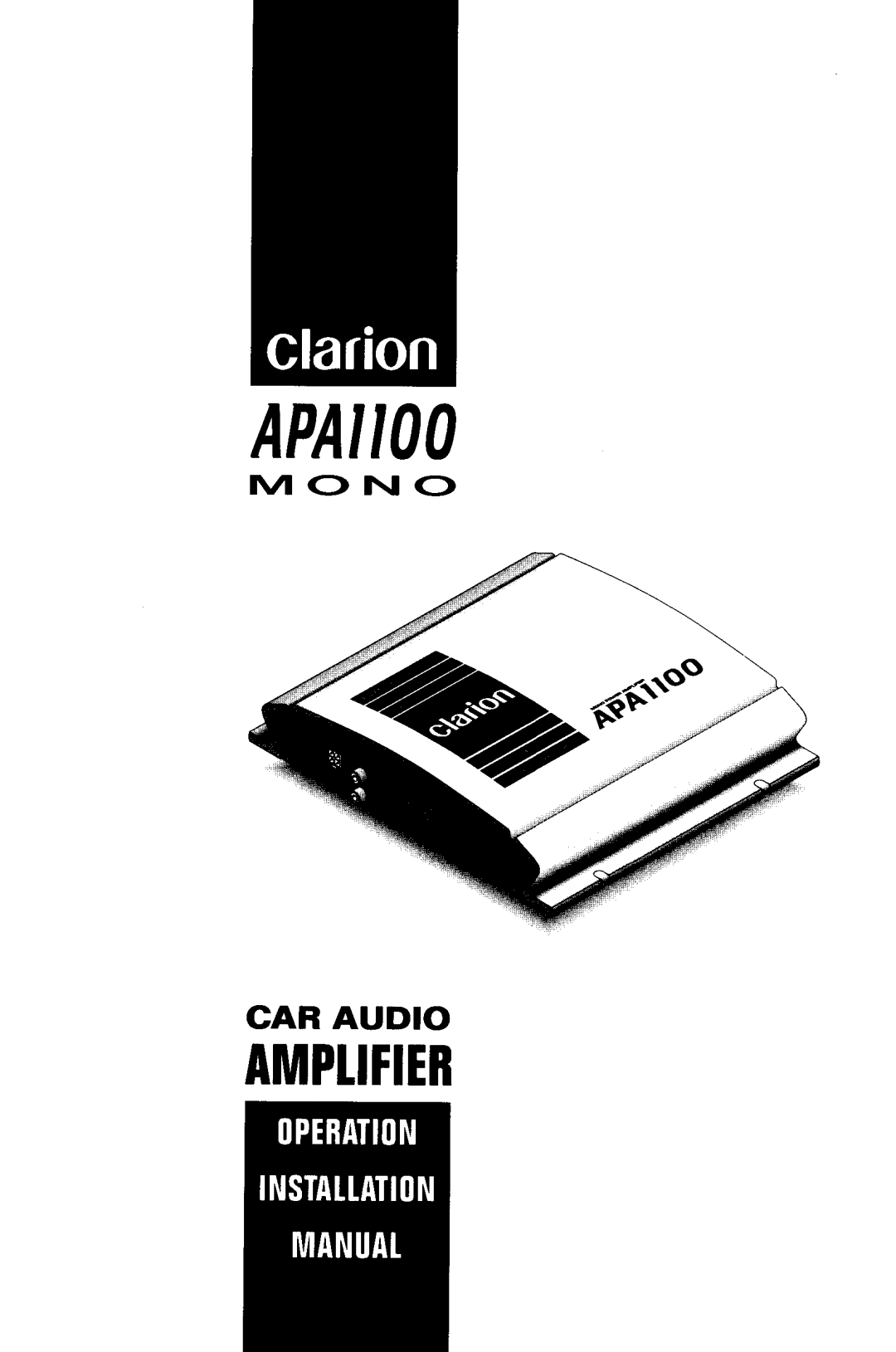 Clarion APA1100 manual 