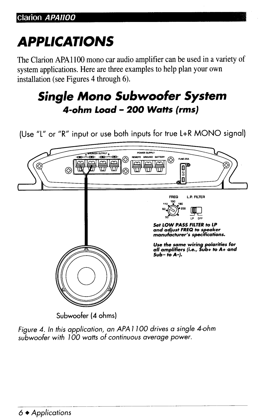 Clarion APA1100 manual 