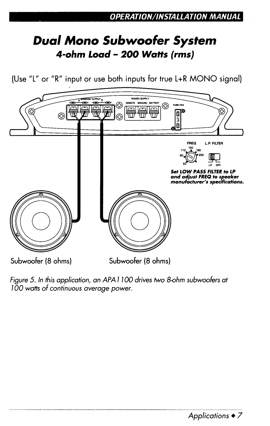 Clarion APA1100 manual 