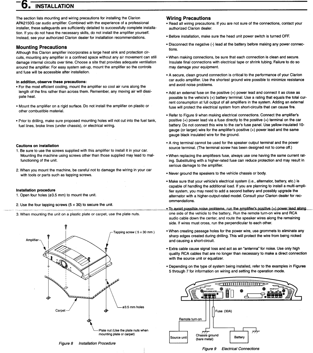 Clarion APA2150G manual 
