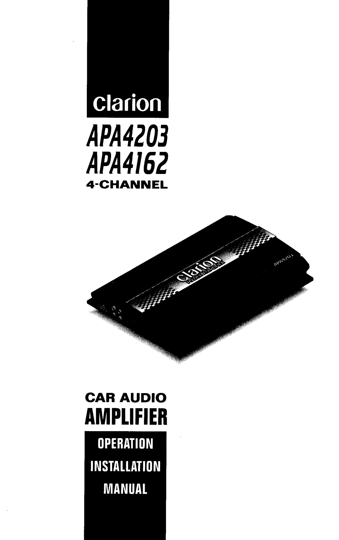 Clarion APA4203, apa4162 manual 