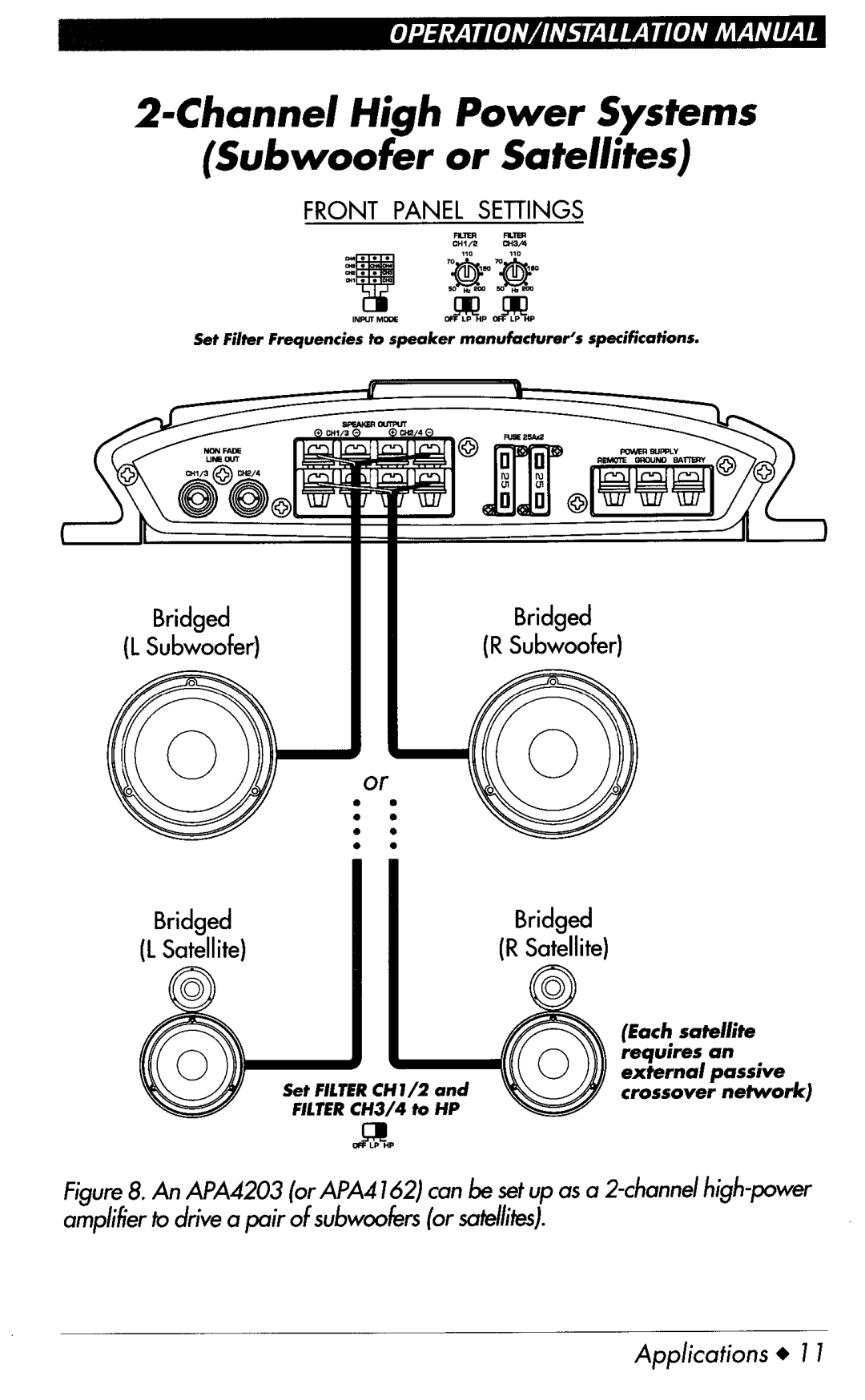 Clarion APA4203, apa4162 manual 