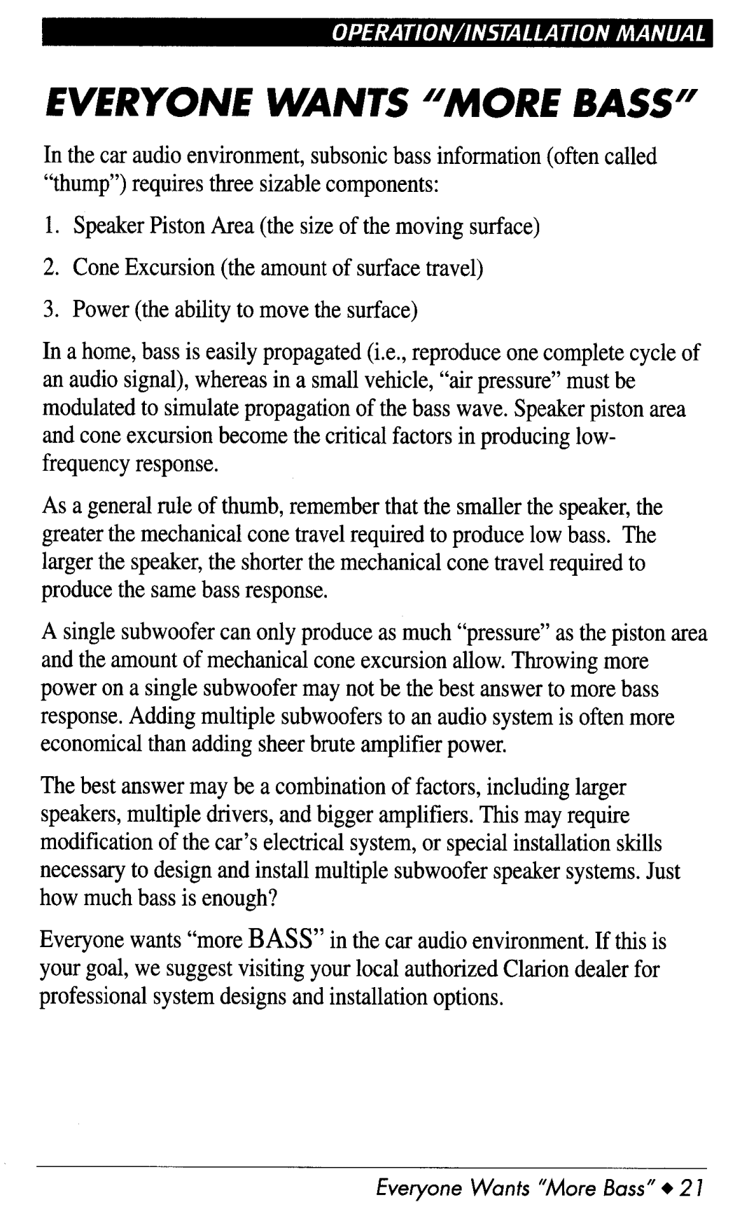 Clarion APA4203, apa4162 manual 