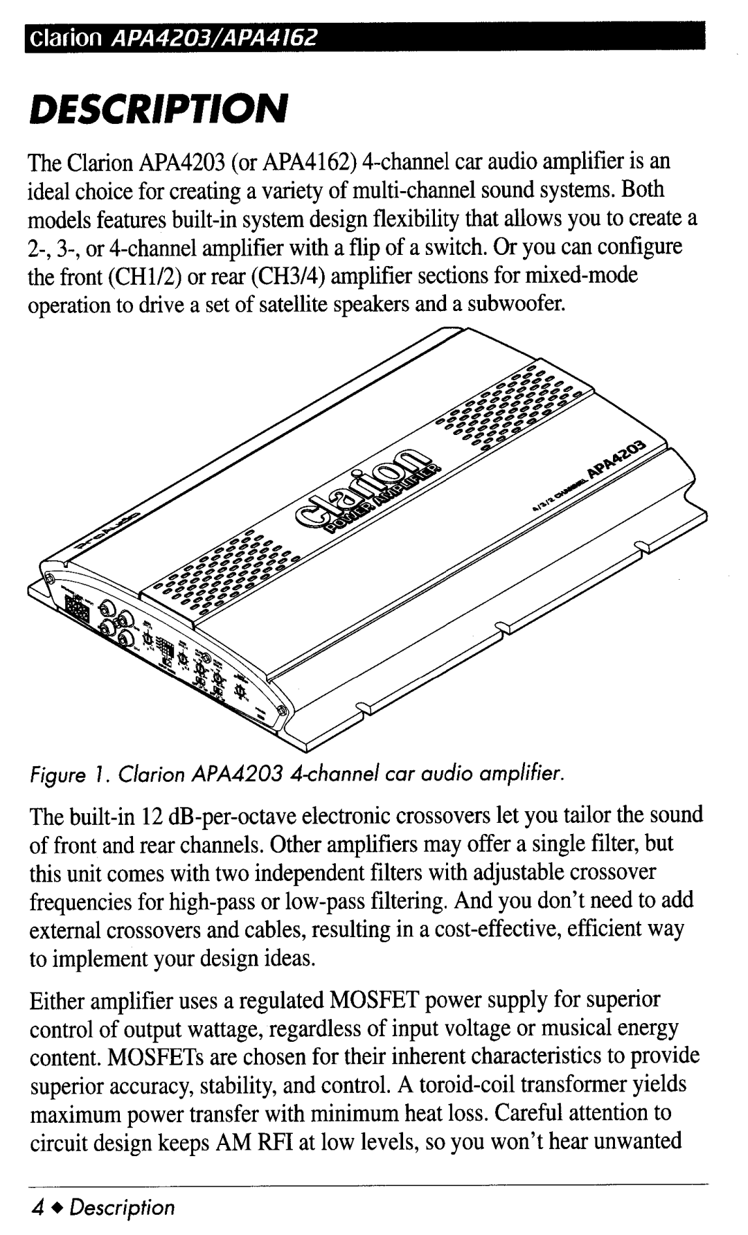 Clarion apa4162, APA4203 manual 