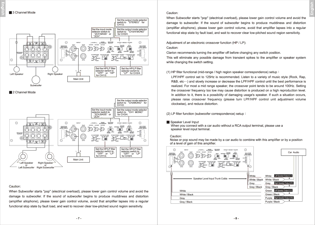 Clarion APA4320 manual 