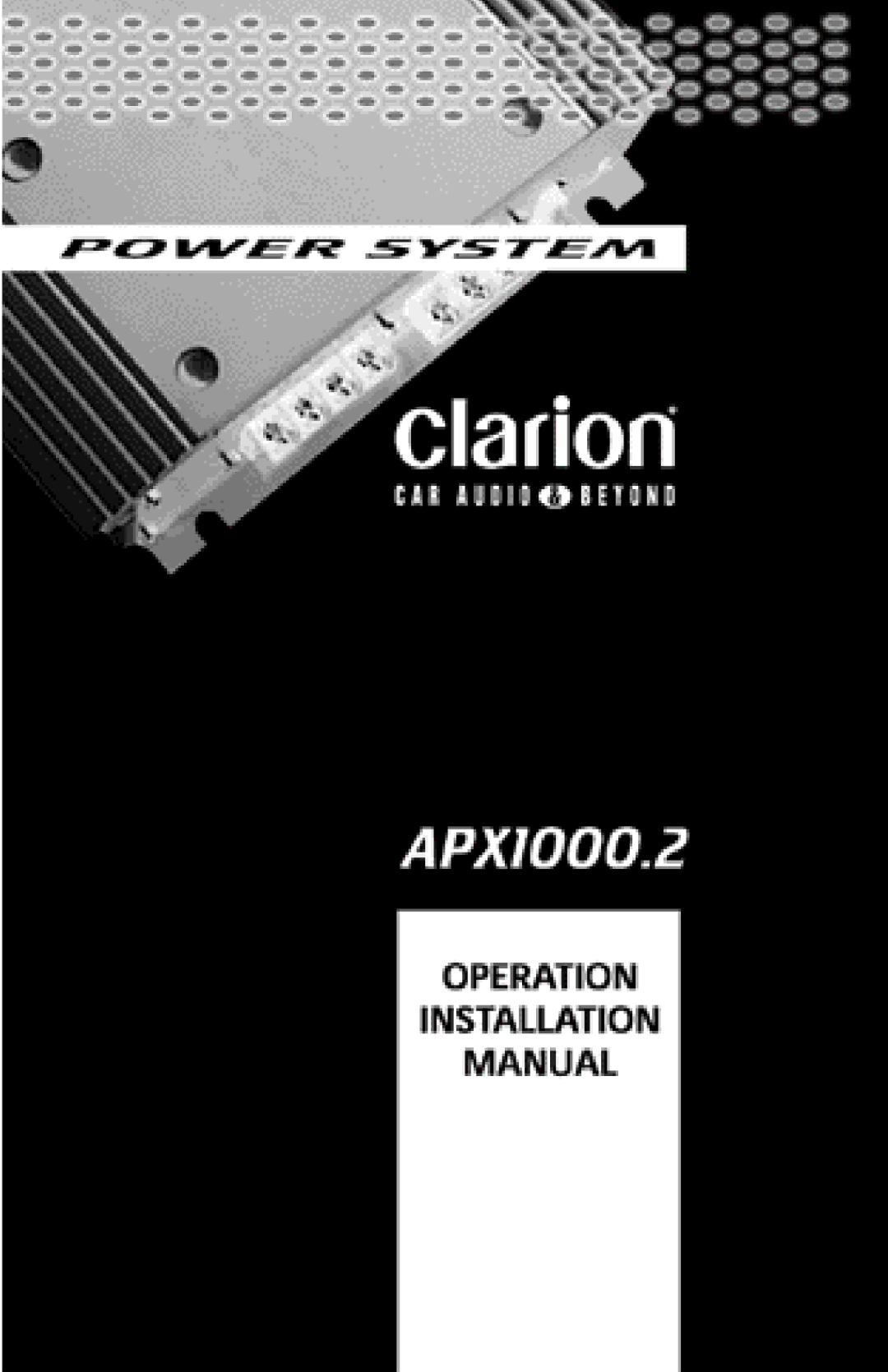 Clarion APX1000.2 manual 