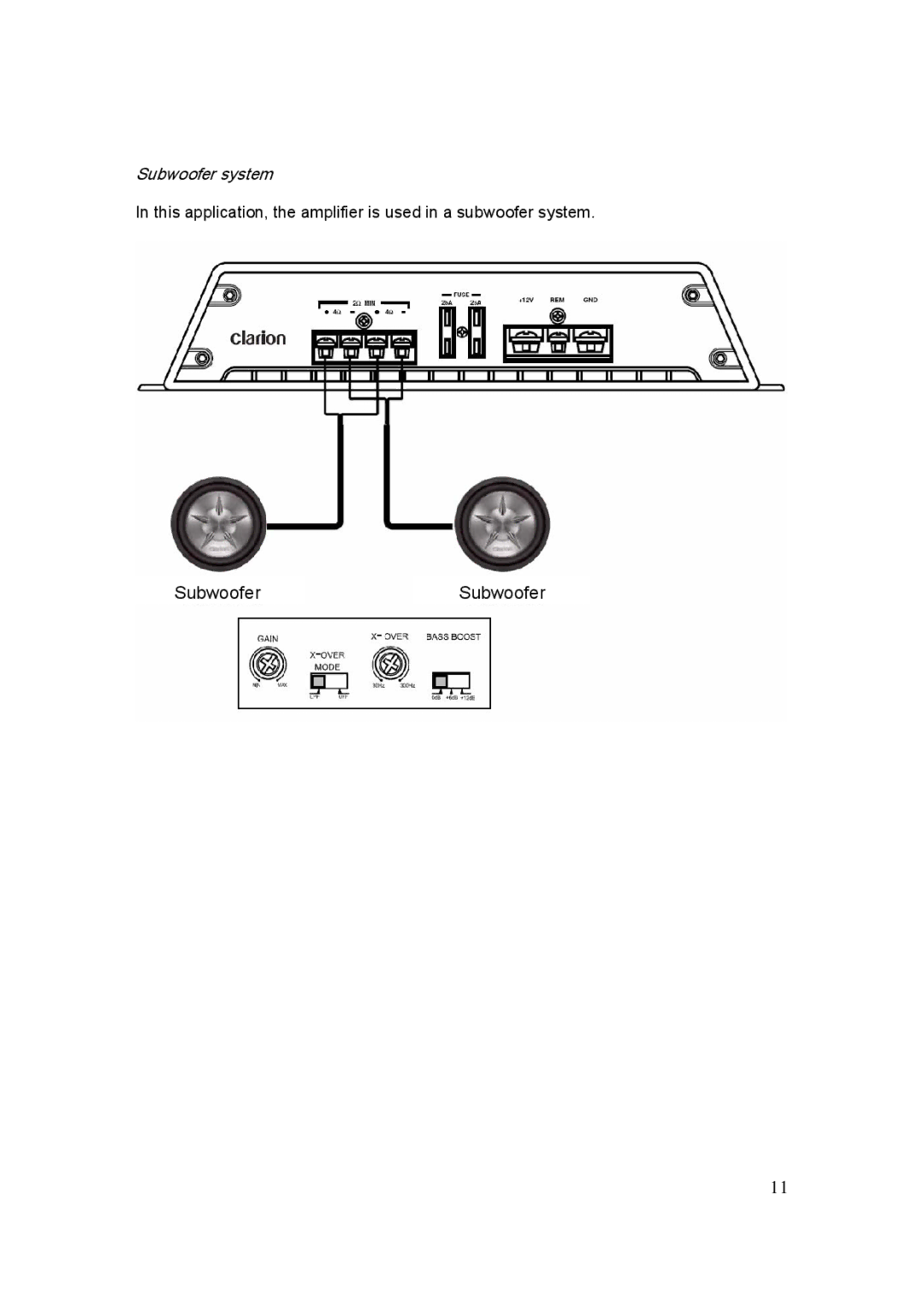 Clarion APX2121E, APX1301E, APX4241E manual SubwooferSubwoofer, Subwoofer system 