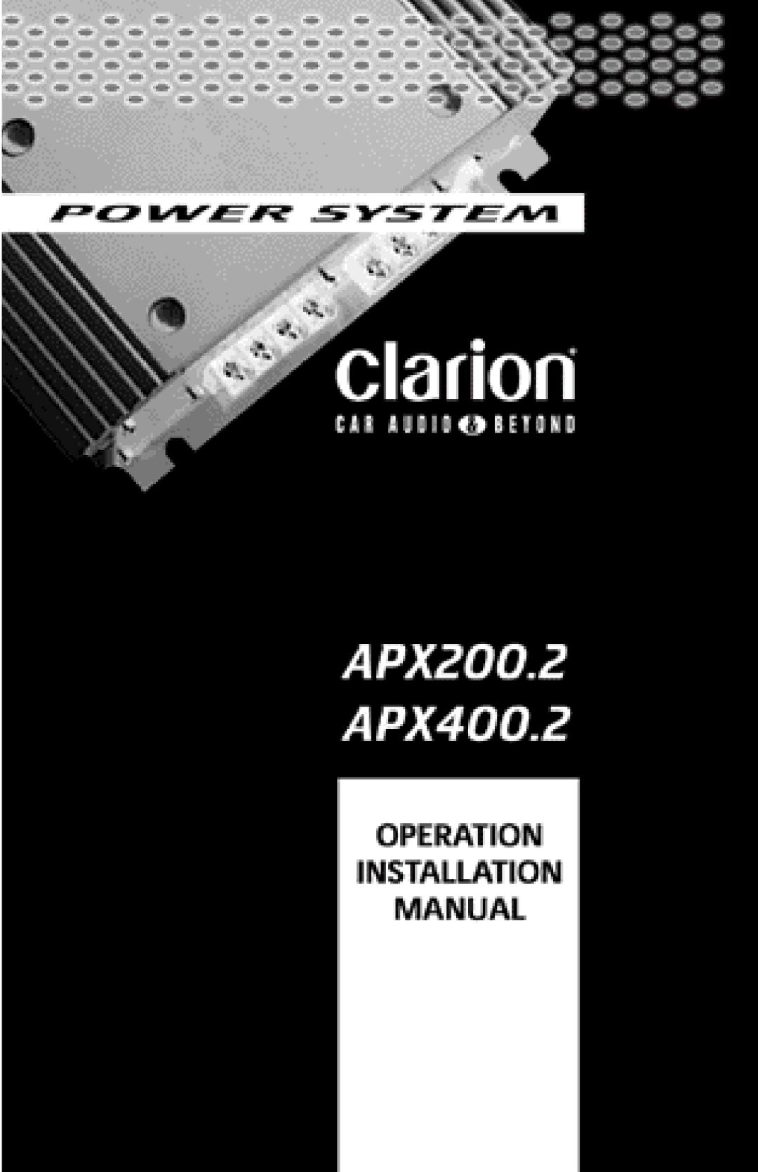 Clarion APX400.2, APX200.2 manual 