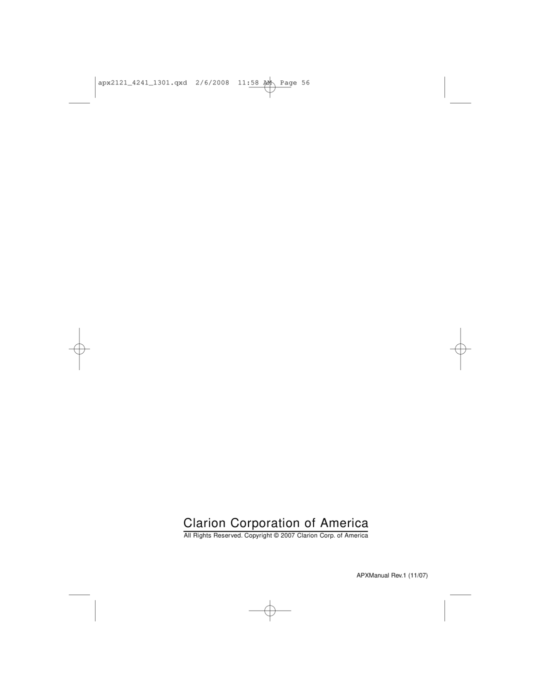 Clarion APX4241 owner manual Clarion Corporation of America 