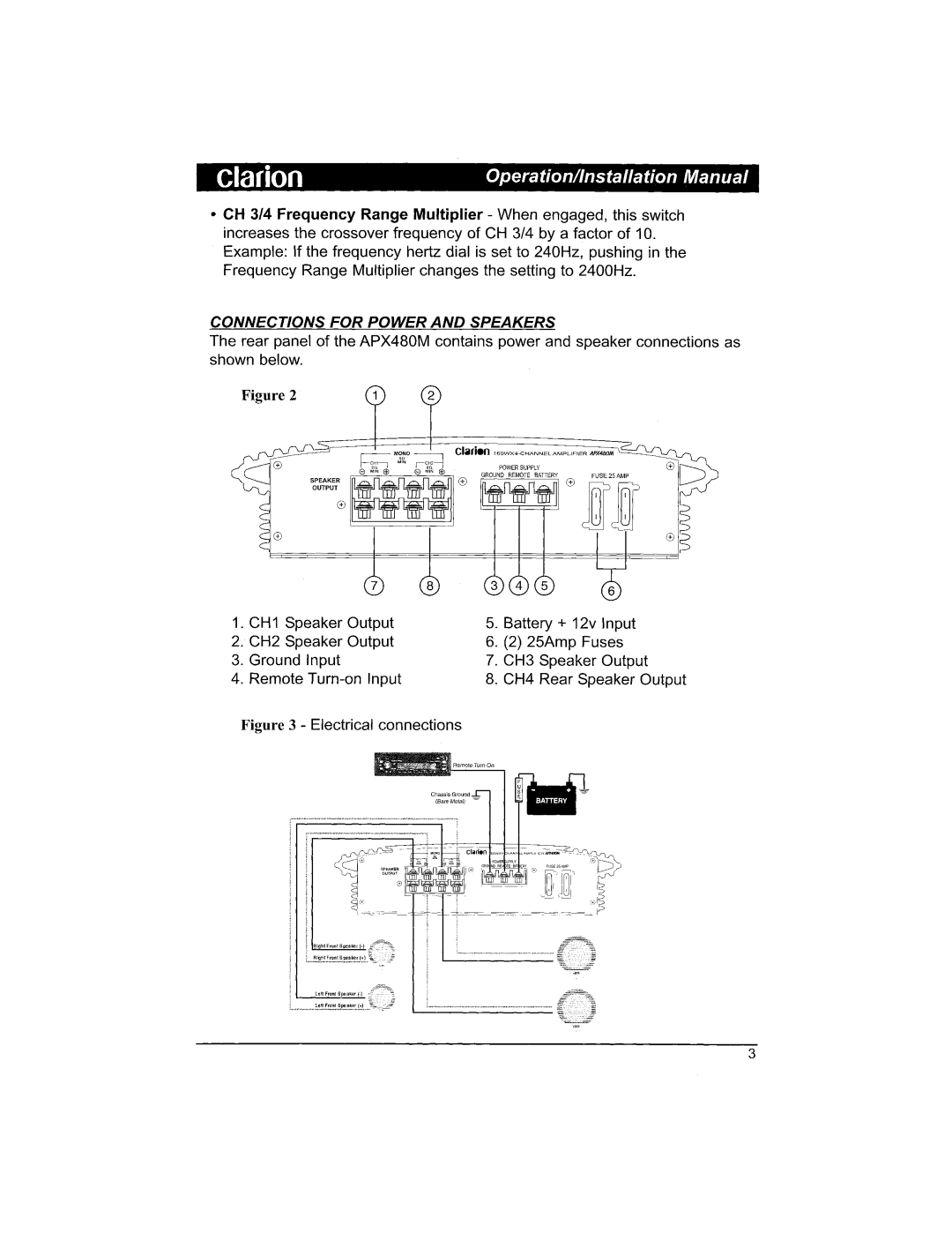 Clarion APX480M manual Clarion 