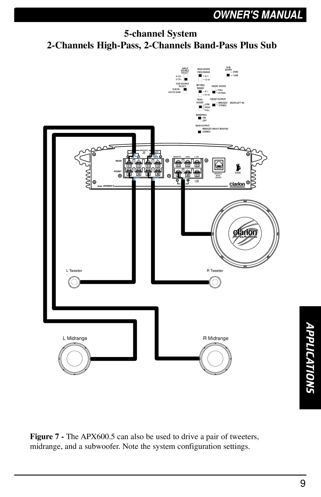 Clarion APX600.5 manual Midrange 