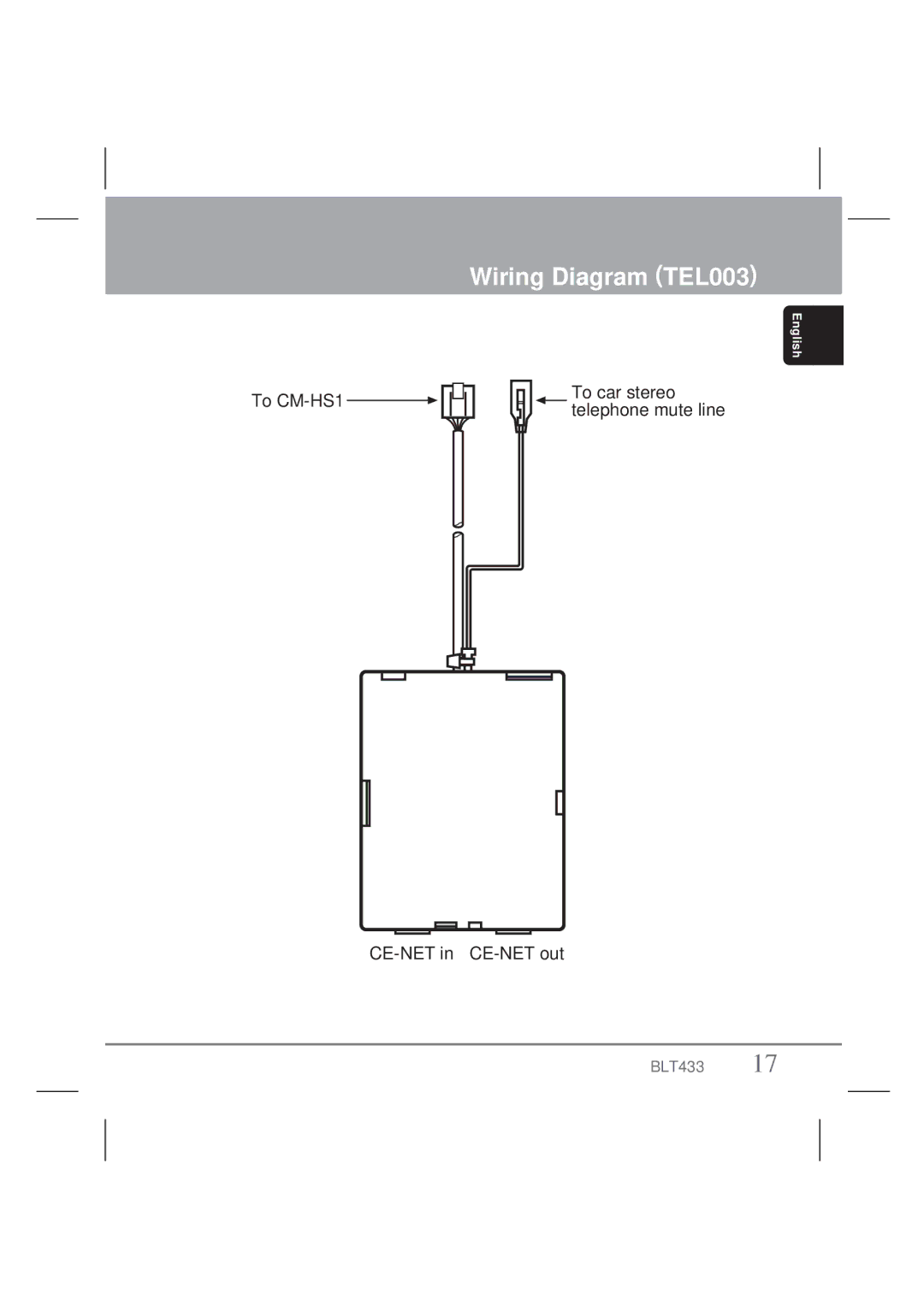 Clarion BLT433 owner manual Wiring Diagram TEL003 