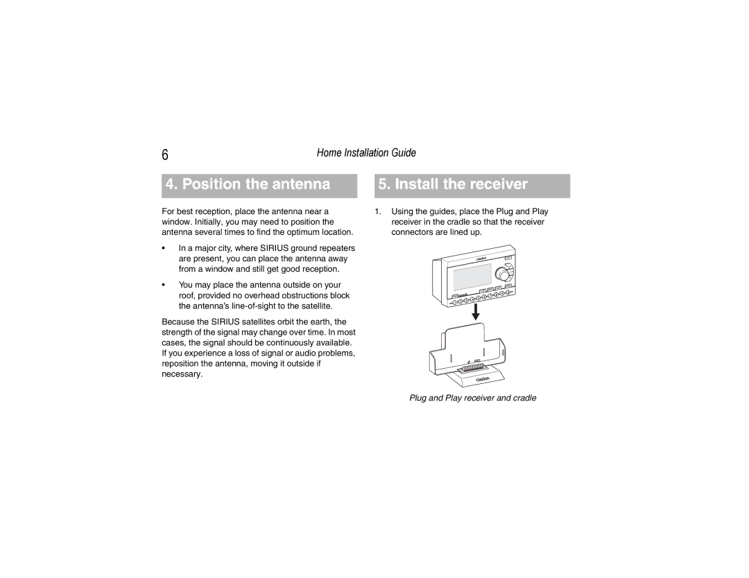 Clarion CLHK manual Position the antenna Install the receiver 