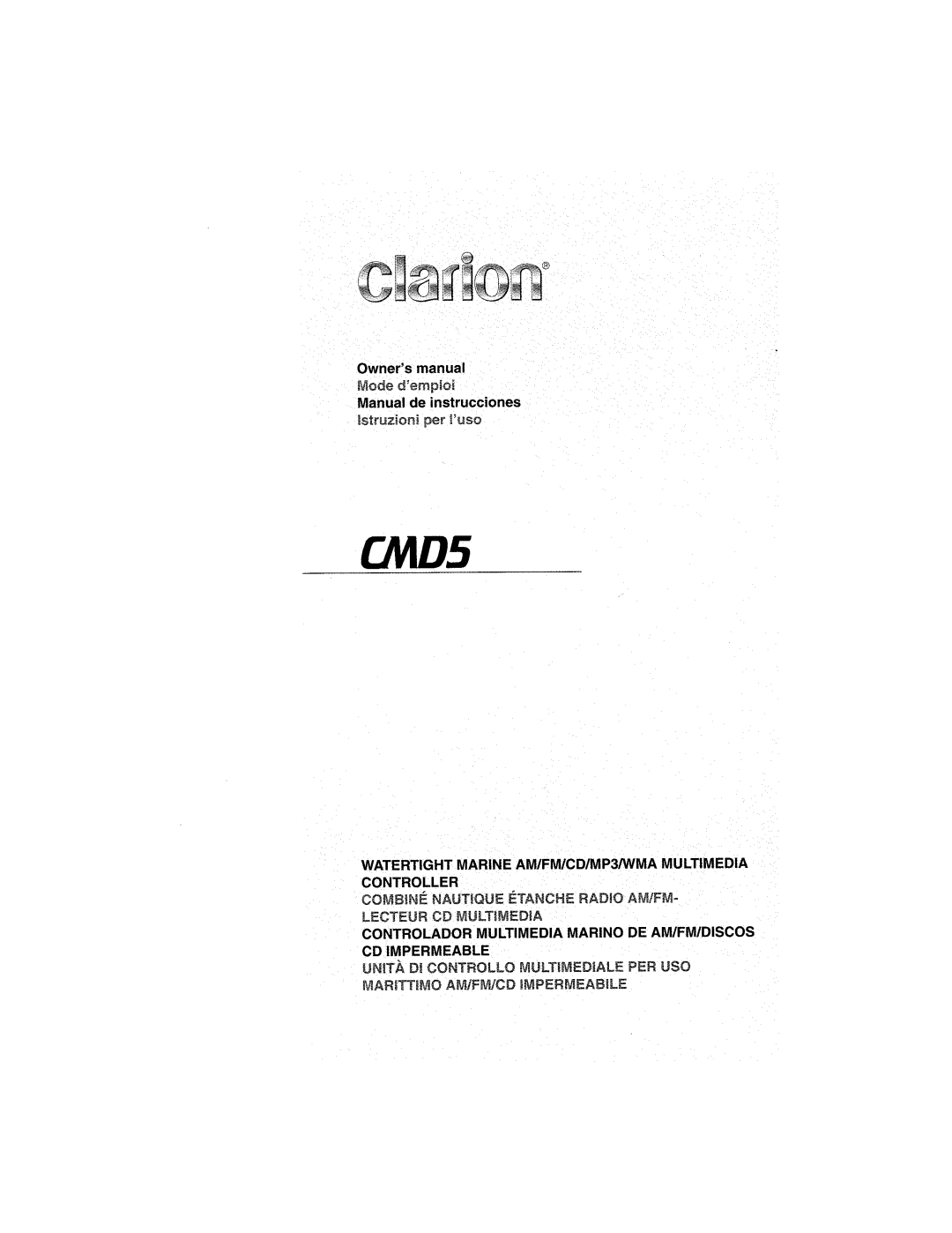 Clarion CMD5 manual CNtDS 