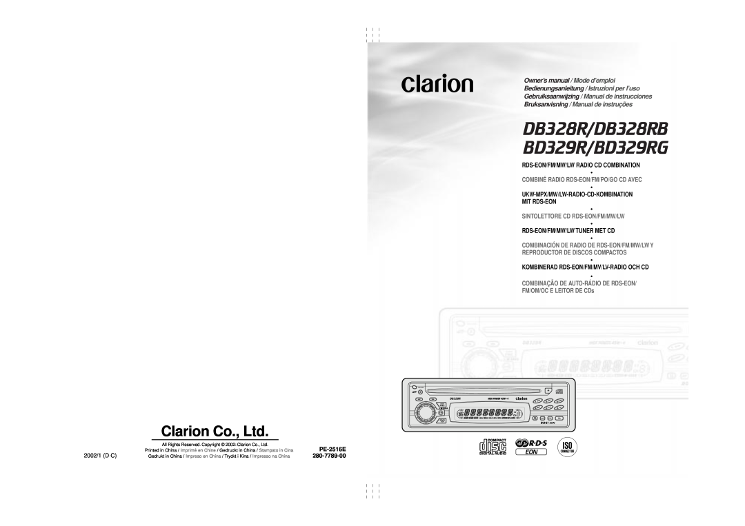 Clarion DB328R owner manual Bedienungsanleitung / Istruzioni per l’uso, Gebruiksaanwijzing / Manual de instrucciones 