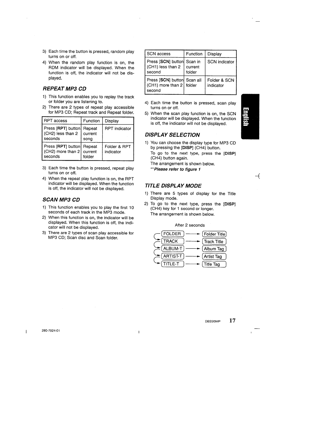 Clarion DB336MP manual 