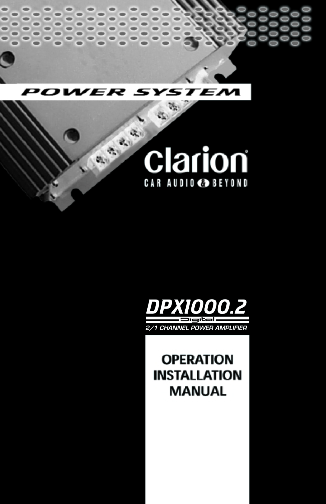 Clarion DPX1000.2 manual 