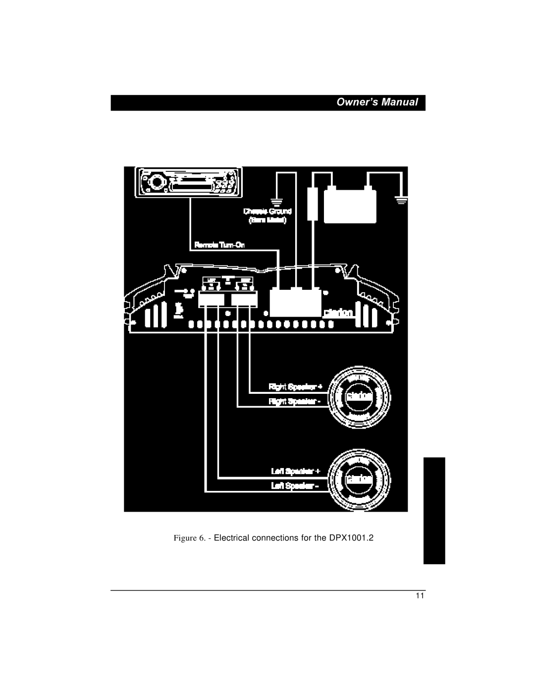 Clarion installation manual Electrical connections for the DPX1001.2 