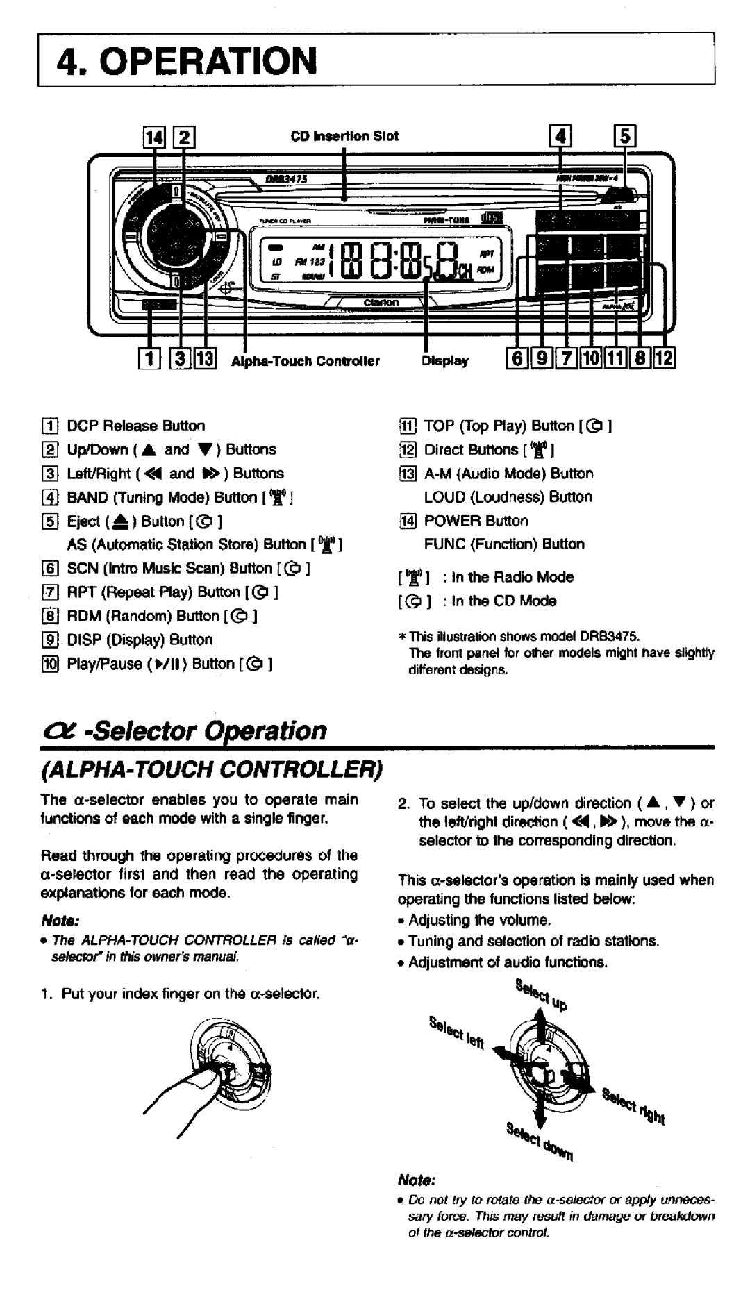 Clarion drb3475, drb2475 manual 