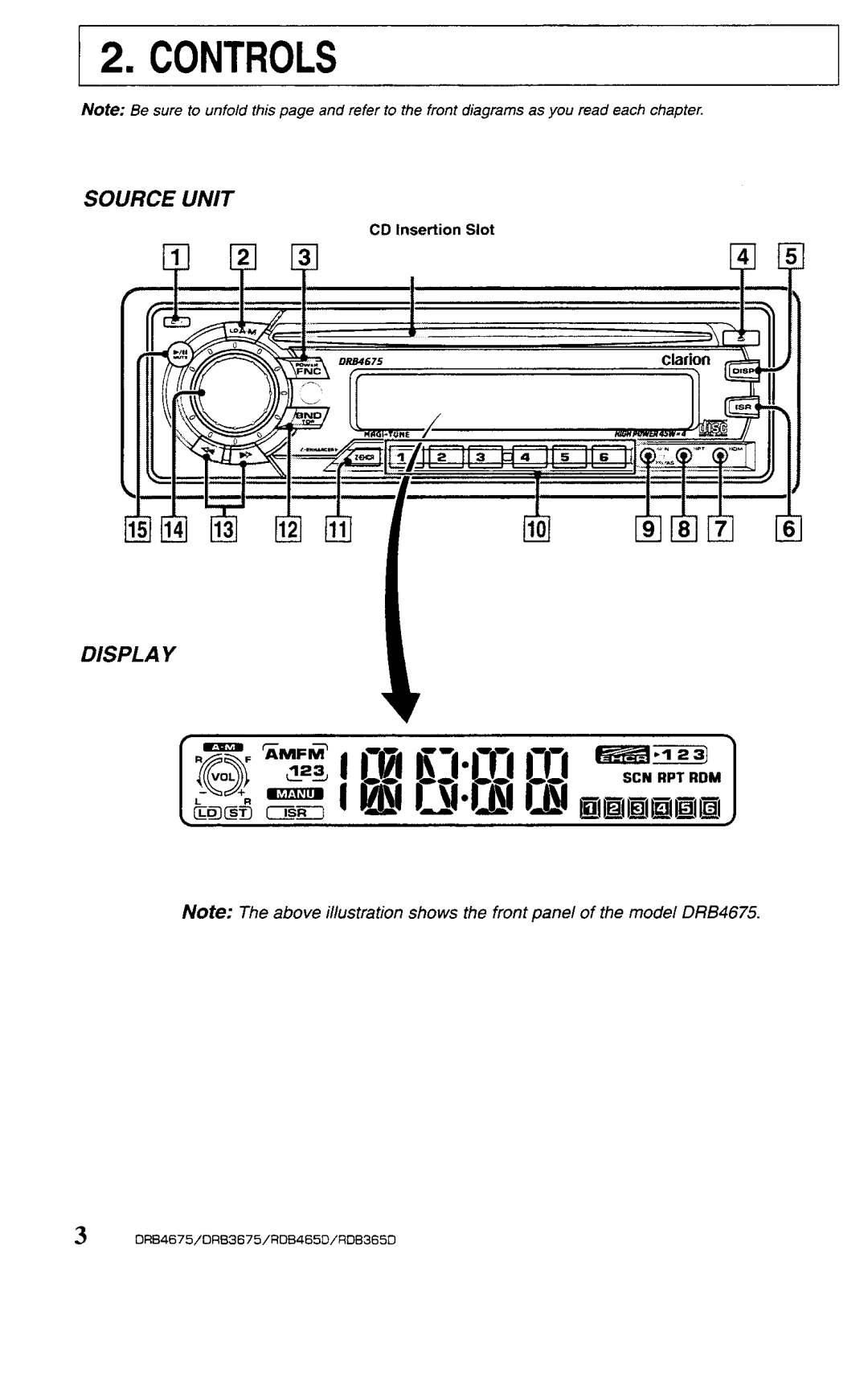 Clarion drb4675, DRB465D, DRB365D, DRB3657 manual 