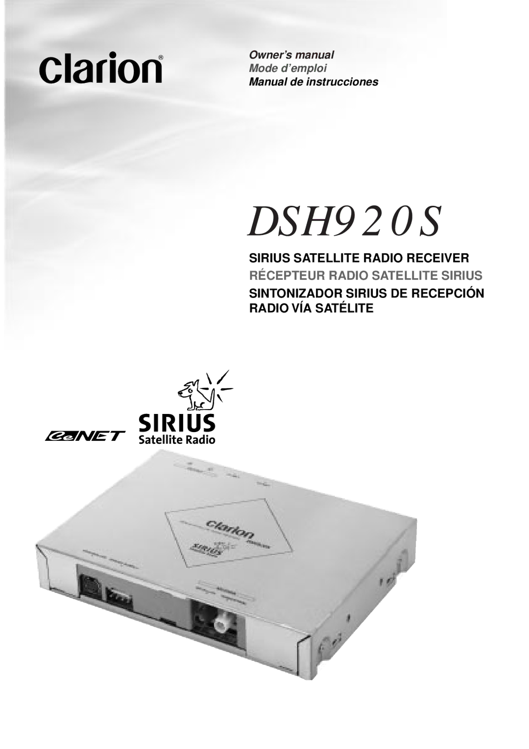 Clarion DSH920S owner manual 