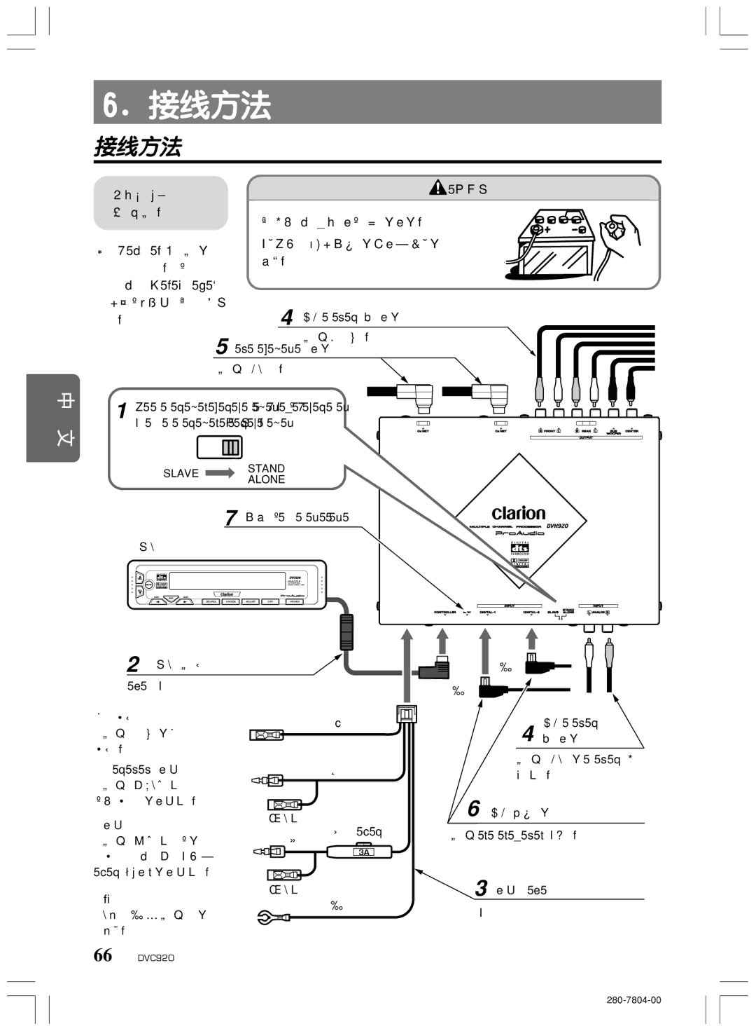 Clarion DVC920 manual 接線方法 