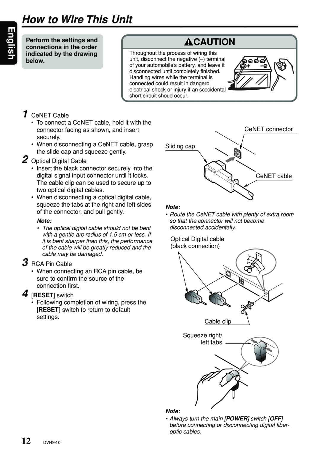 Clarion DVH940N owner manual How to Wire This Unit, English 