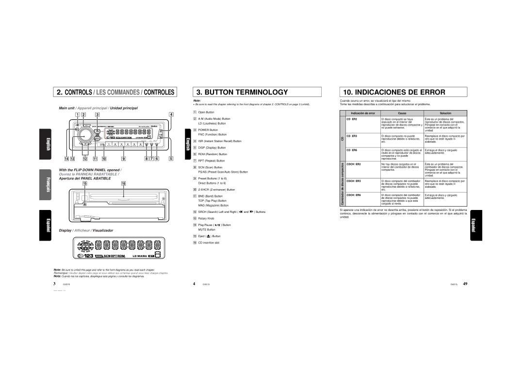 Clarion DX515 owner manual Button Terminology 