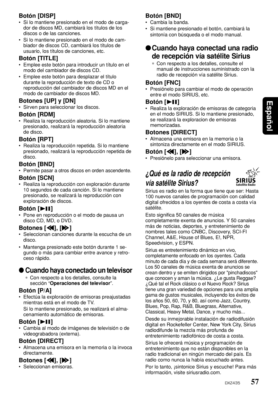 Clarion DXZ435 owner manual Cuando haya conectado un televisor 