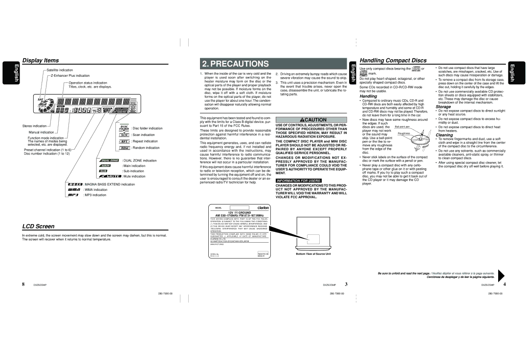 Clarion DXZ635MP manual USE of CONTROLS, ADJUSTMENTS, or PER, Formance of Procedures Other than, Ment 