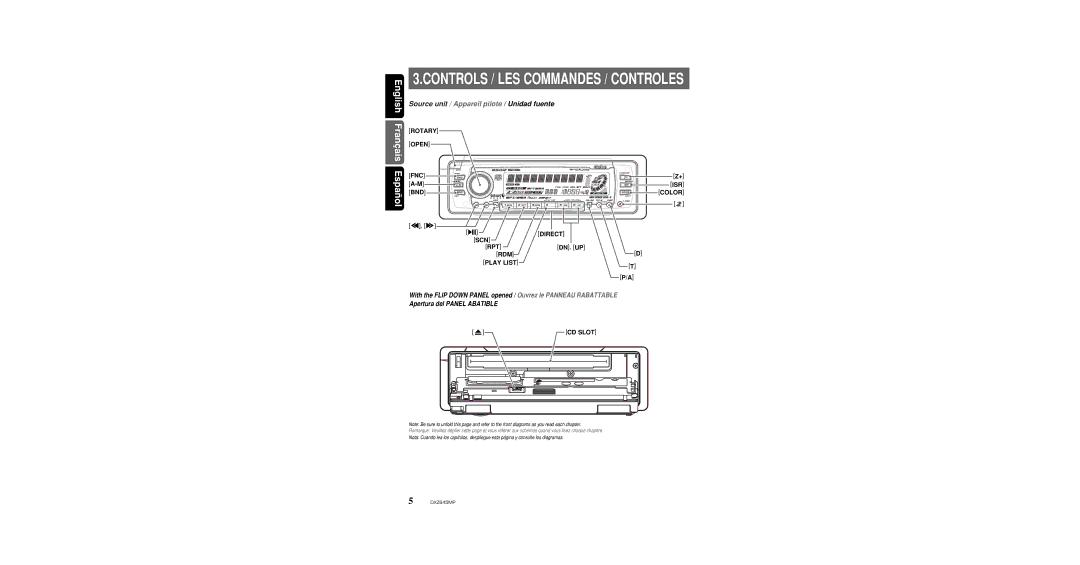 Clarion DXZ645MP owner manual Controls / LES Commandes / Controles, Dn, Up 