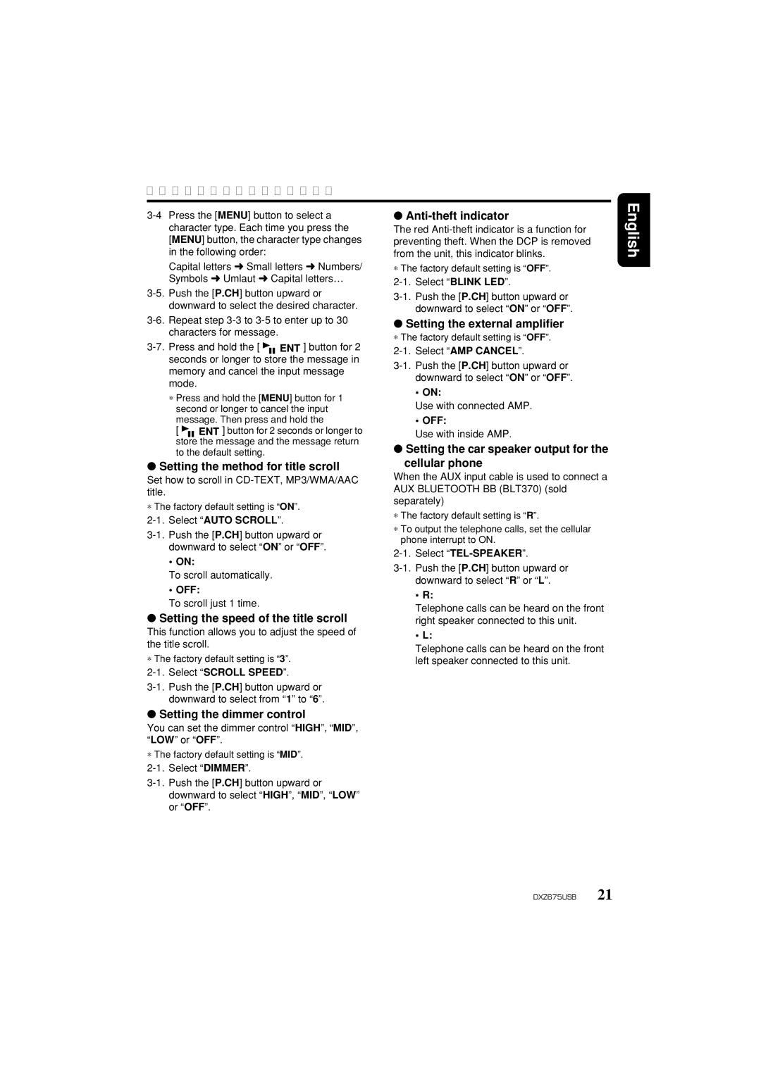 Clarion DXZ675USB owner manual Operations Common to Each Mode 