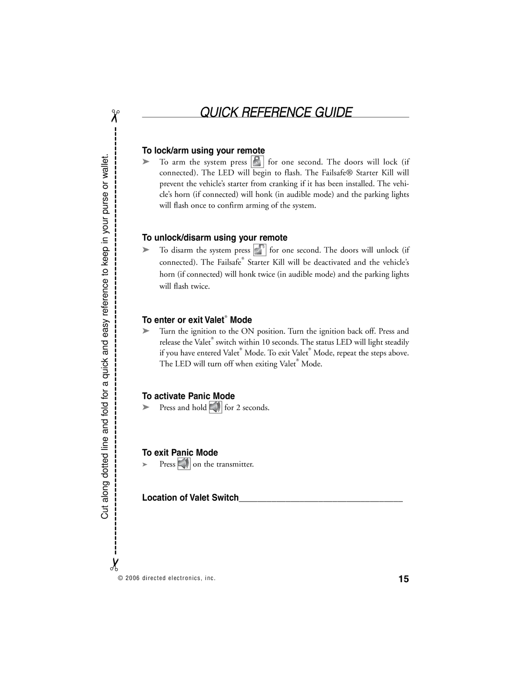 Clarion K20 manual Quick Reference Guide 