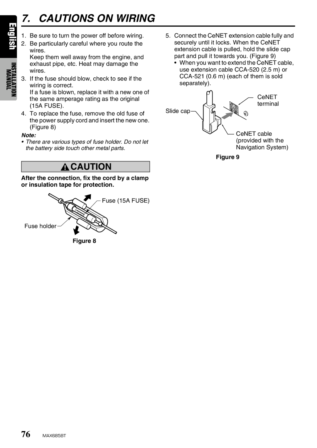 Clarion owner manual 76 MAX685BT 