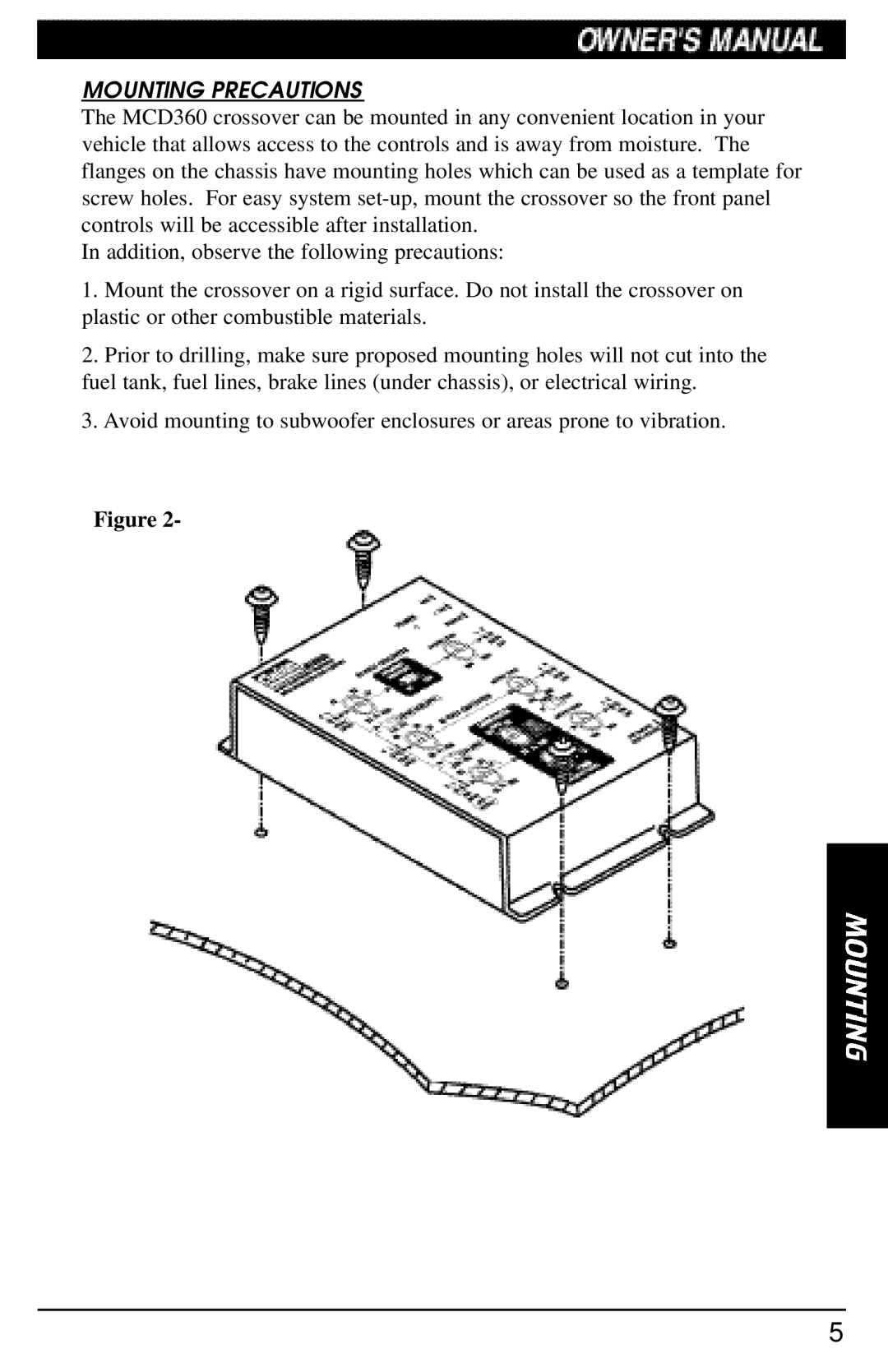 Clarion MCD360 manual Mounting Precautions 