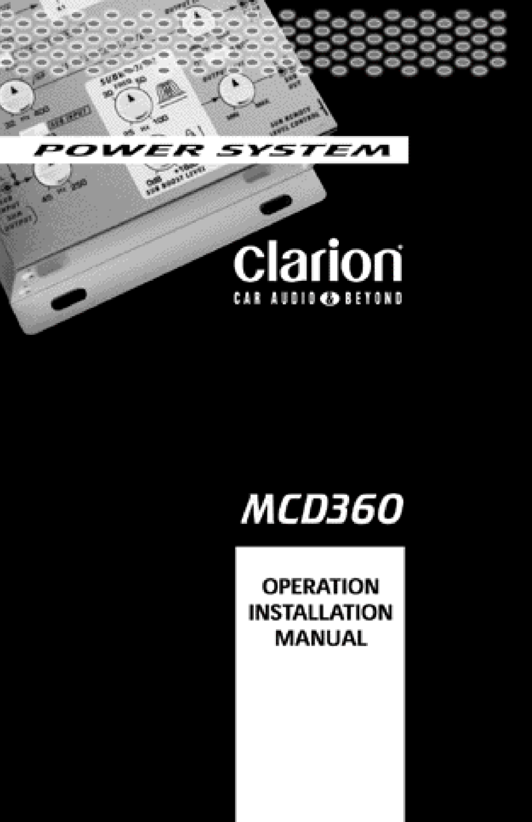 Clarion MCD360 manual 