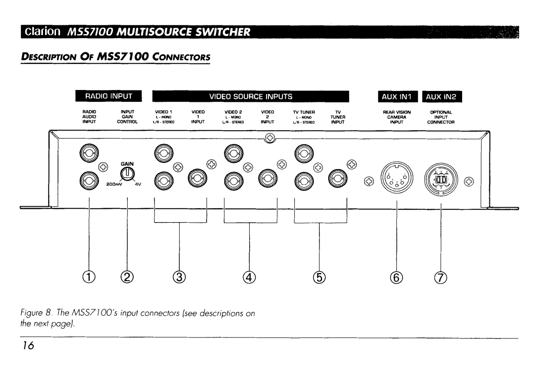 Clarion MSS7100 manual 