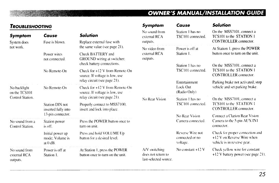 Clarion MSS7100 manual 