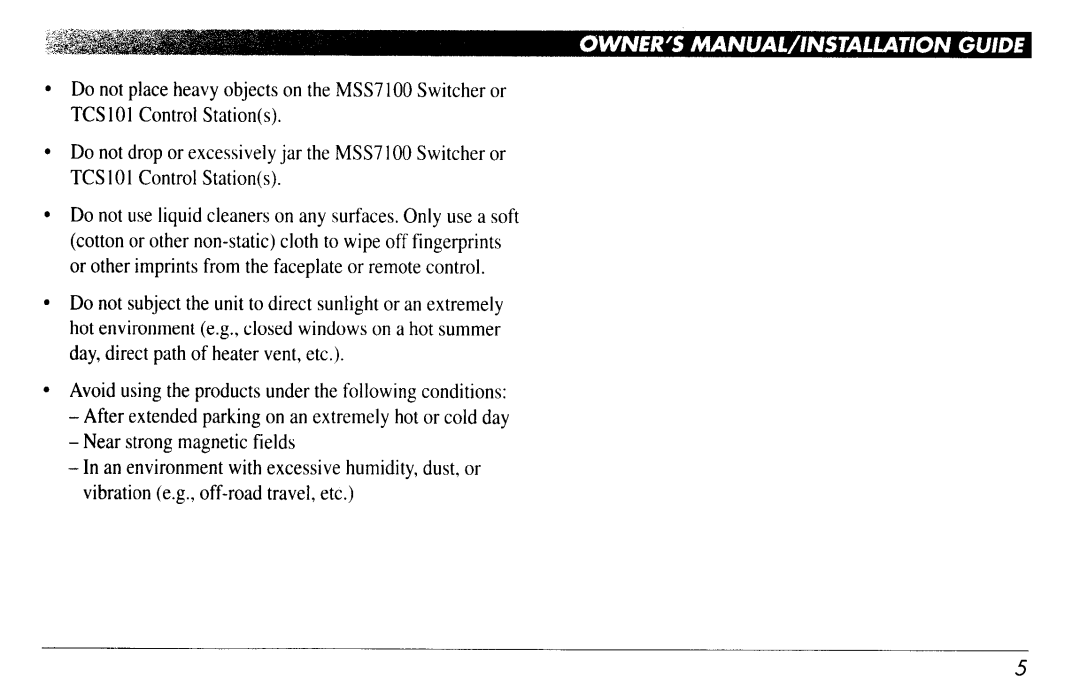 Clarion MSS7100 manual 