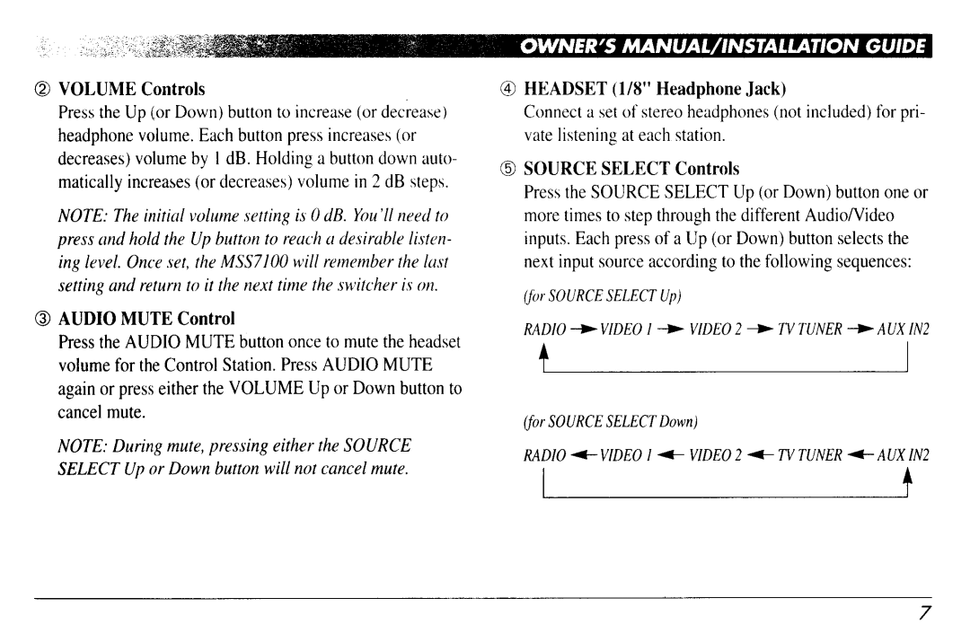 Clarion MSS7100 manual 