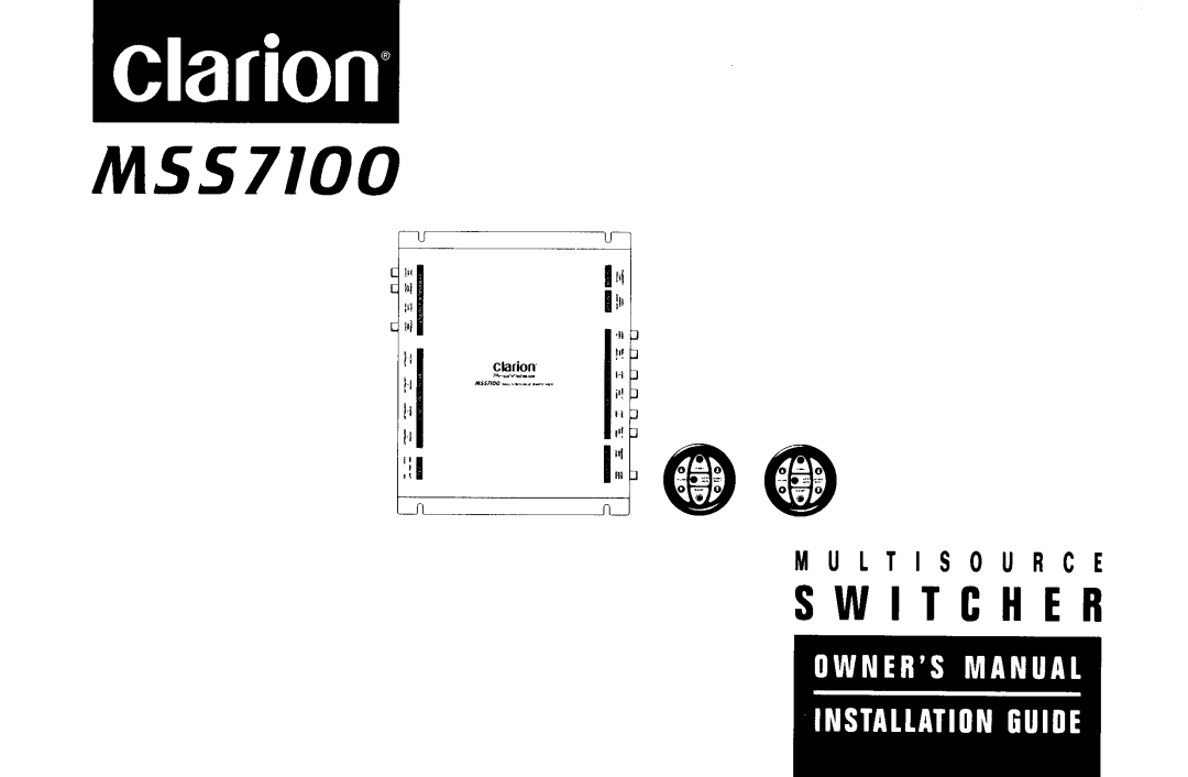 Clarion MSS7100 manual 