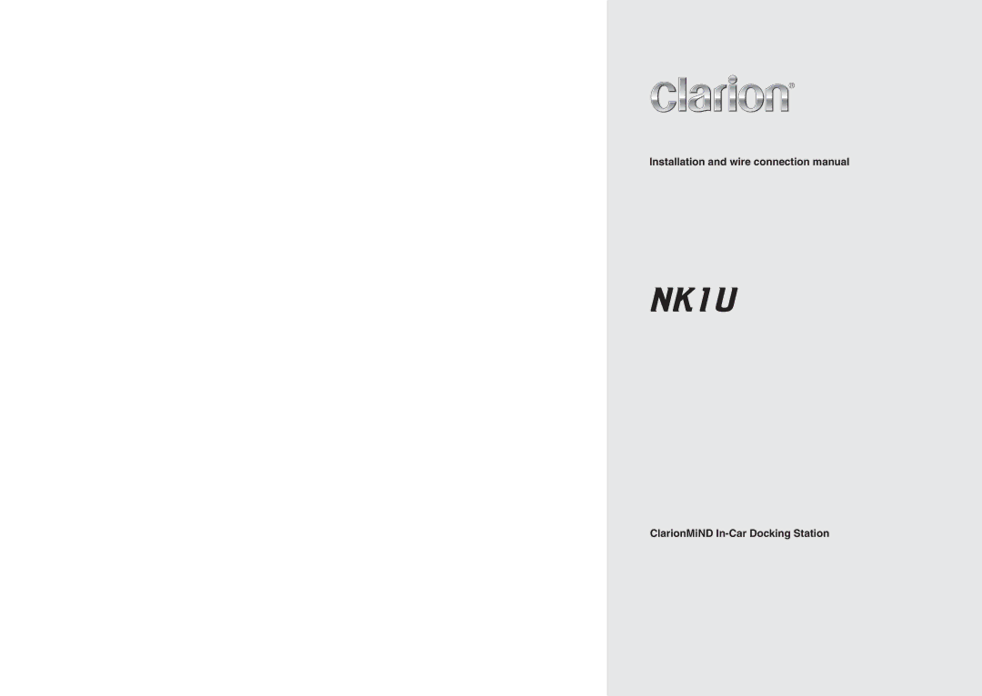 Clarion NK1U manual 