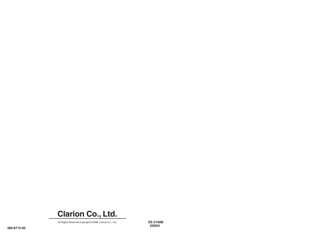 Clarion NK1U manual EE-2168B 