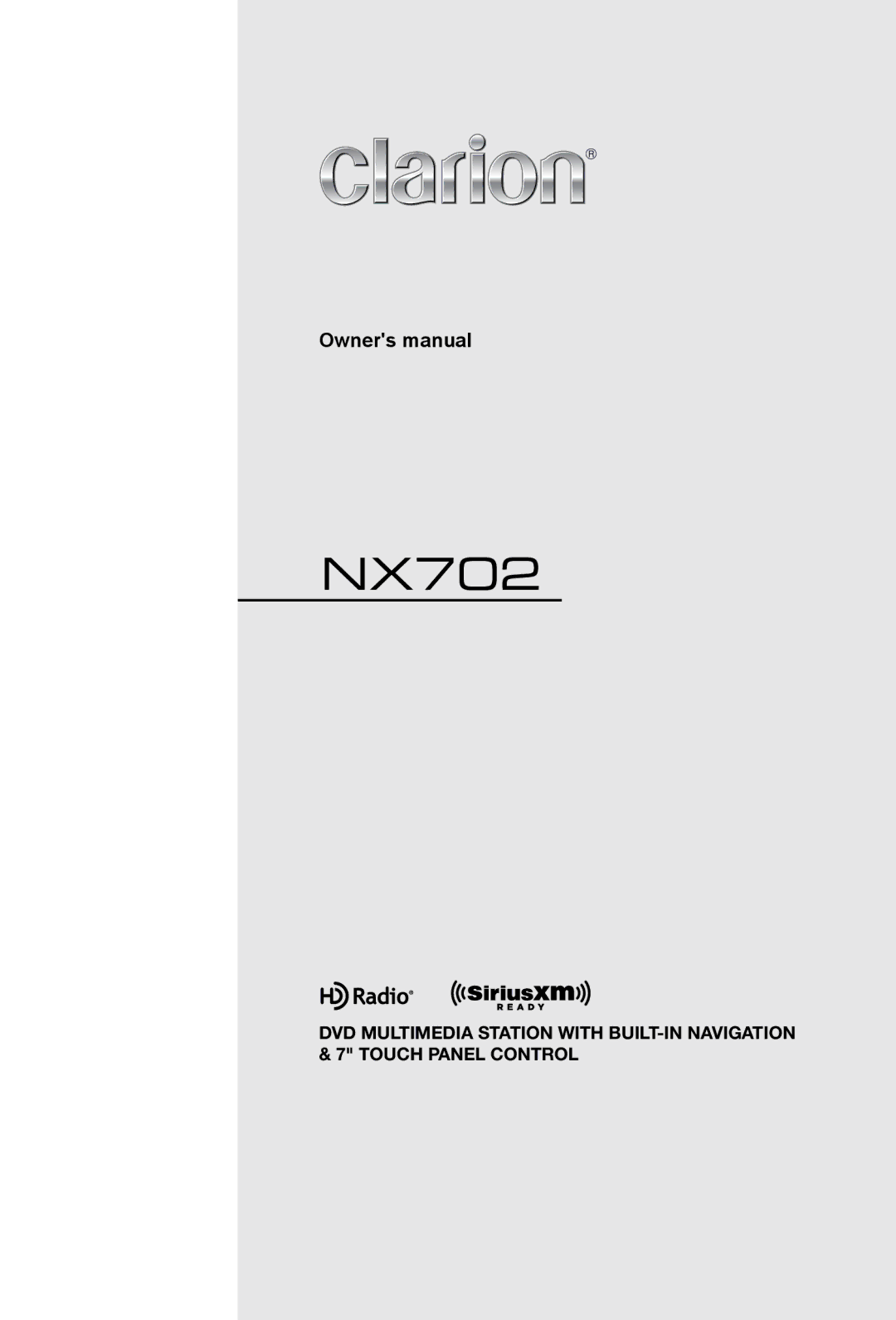 Clarion NX702 owner manual 