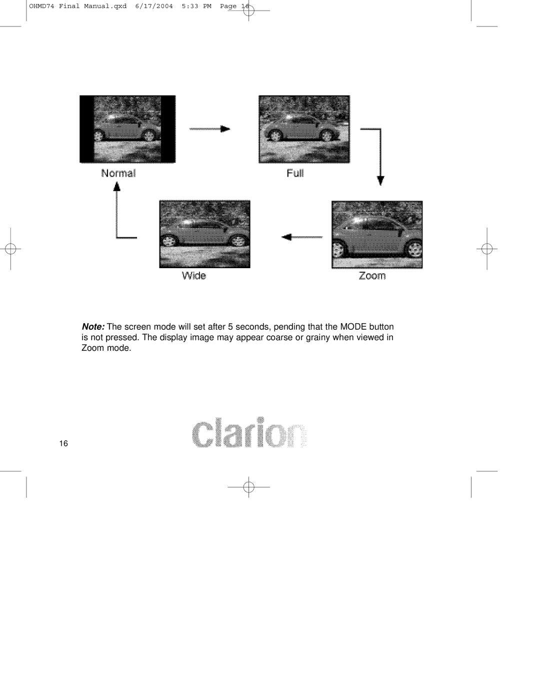 Clarion manual OHMD74 Final Manual.qxd 6/17/2004 533 PM 