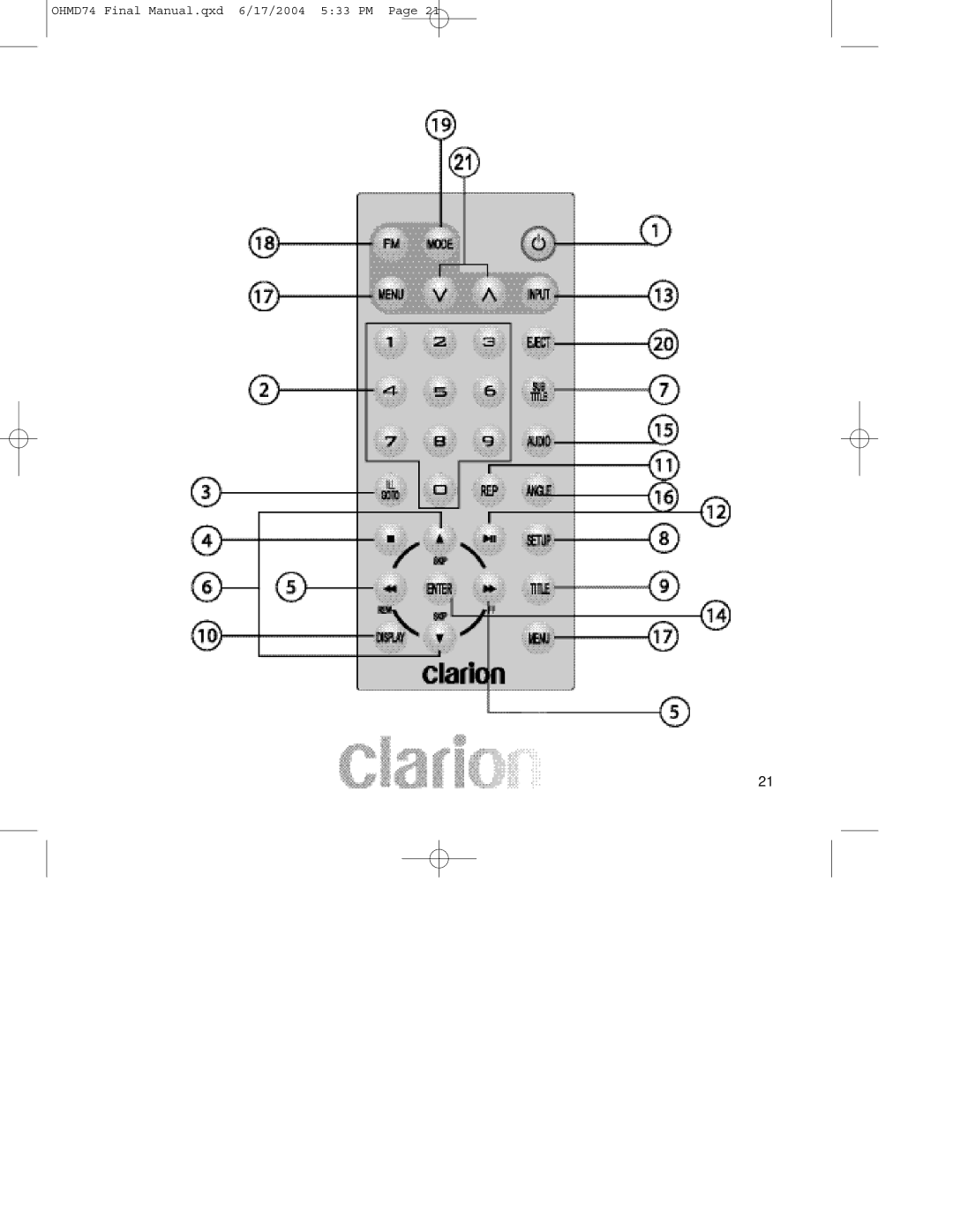 Clarion manual OHMD74 Final Manual.qxd 6/17/2004 533 PM 